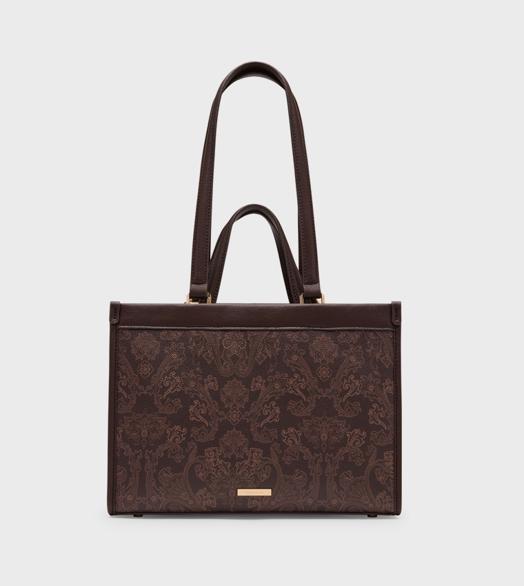 Patterned Shoulder Bag with Purse