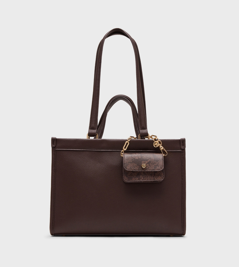 Textured Snap Closure Shoulder Bag