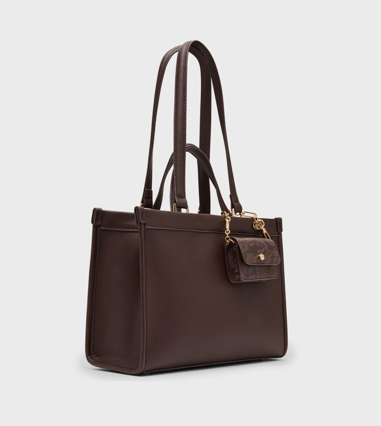 Textured Snap Closure Shoulder Bag