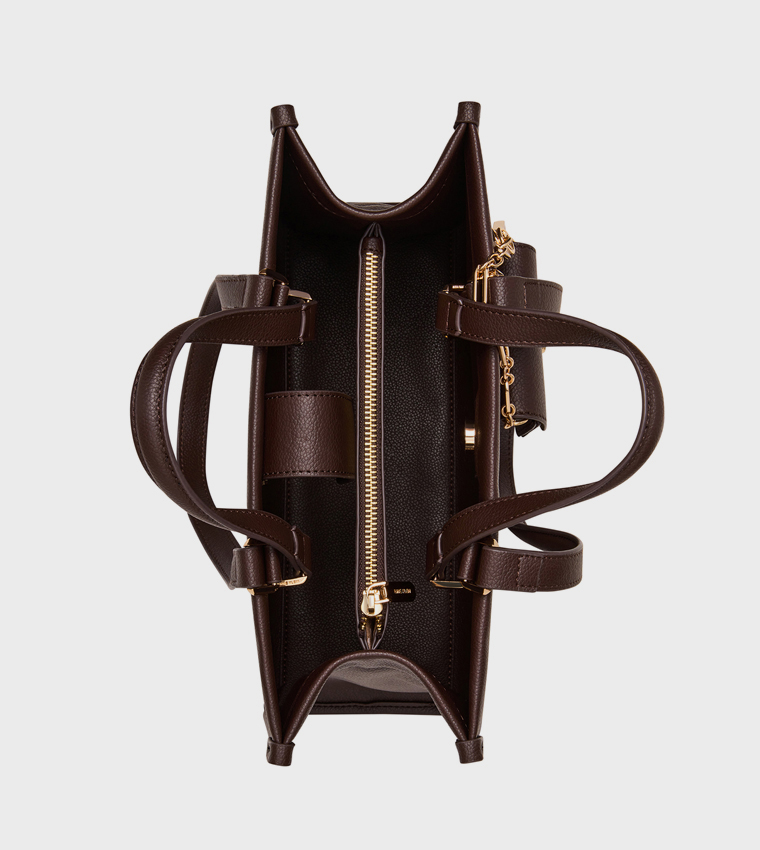 Textured Snap Closure Shoulder Bag