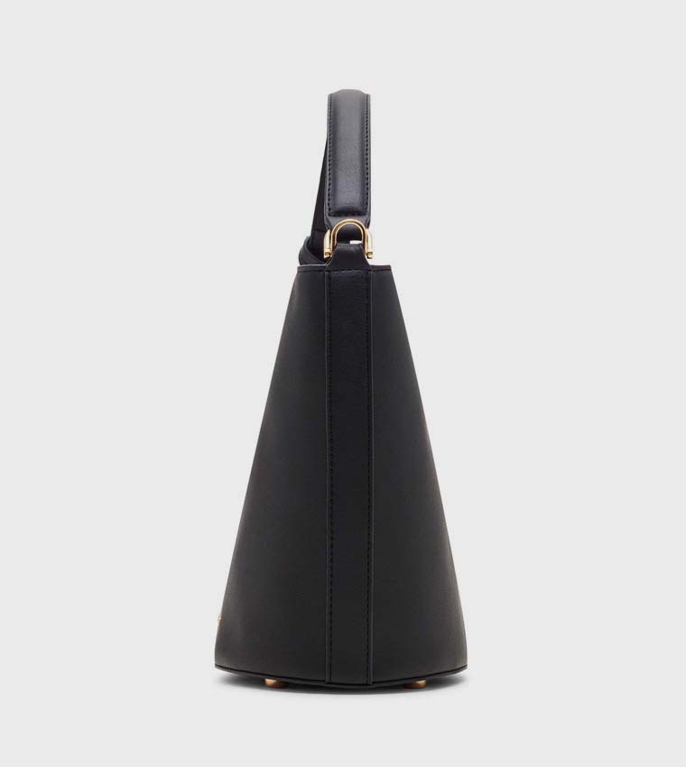 Textured Snap Closure Bucket Bag