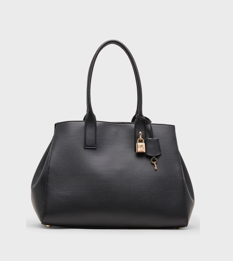 Textured Snap Closure Shoulder Bag