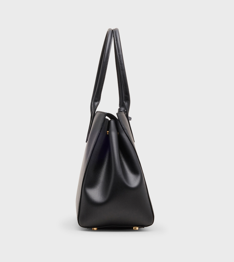 Buy Anne Klein Textured Snap Closure Shoulder Bag In Black