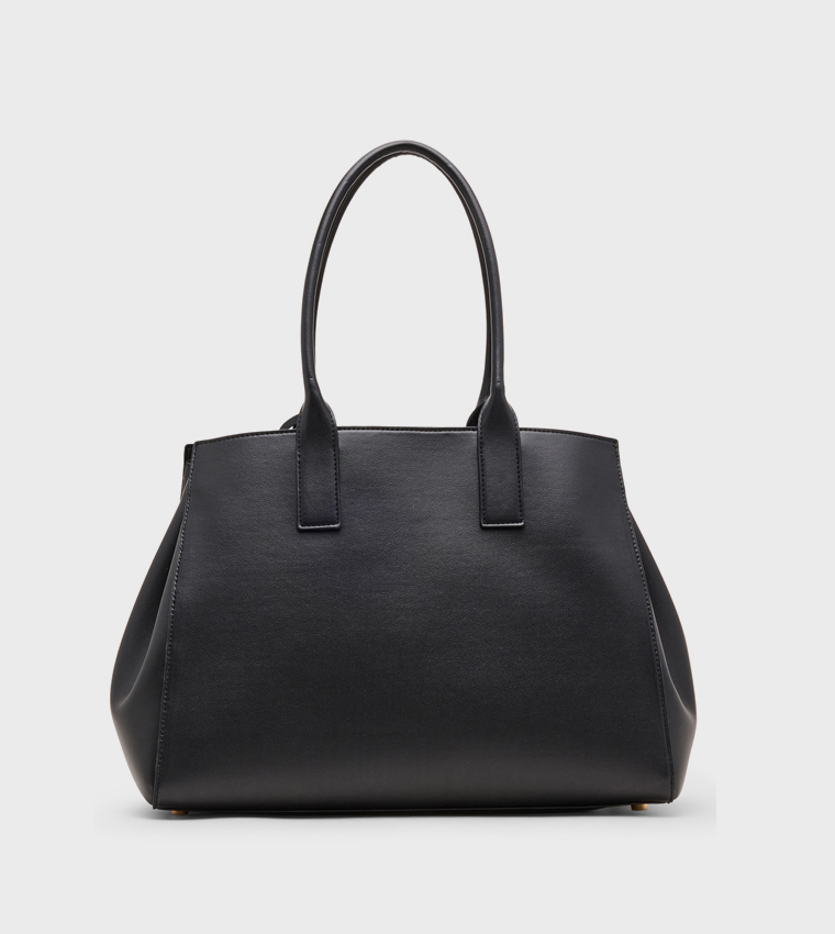 Textured Snap Closure Shoulder Bag
