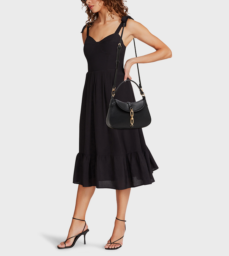 Textured Metal Detail Handheld Bag