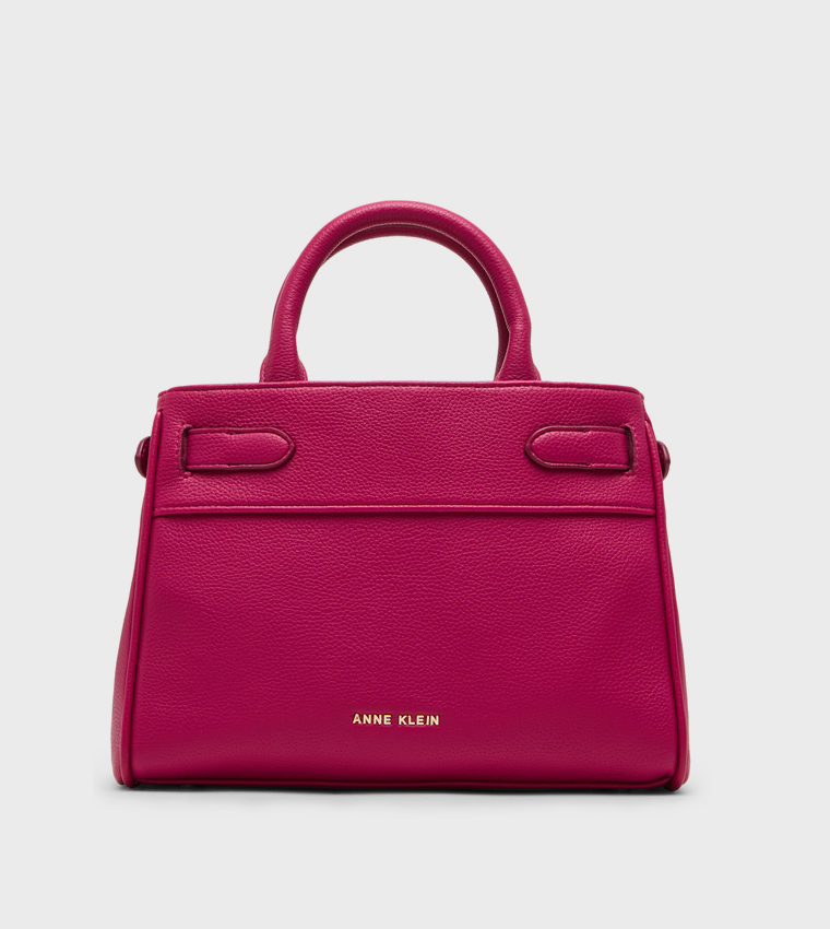 Textured Zippered Satchel Bag