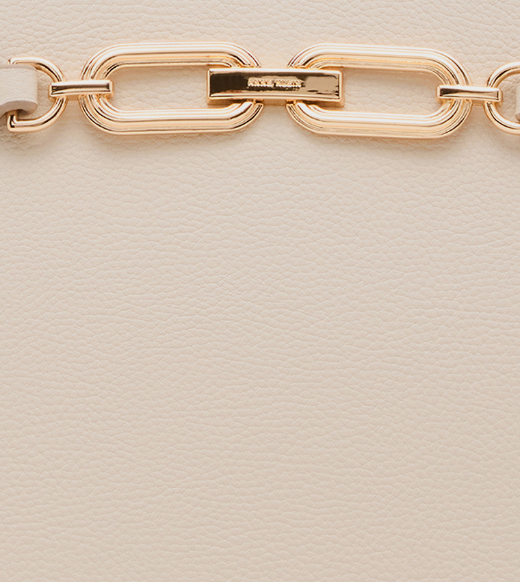 Textured Metal Detail Satchel Bag