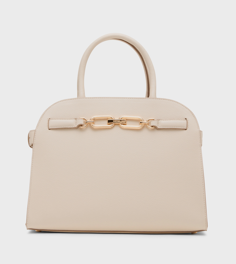 Textured Metal Detail Satchel Bag