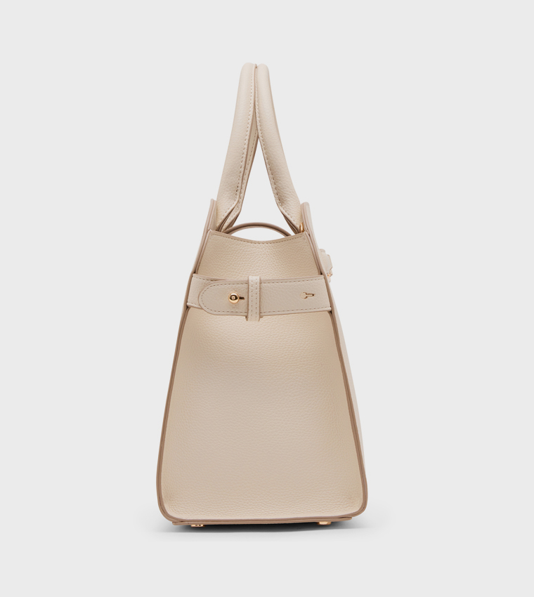 Textured Metal Detail Satchel Bag