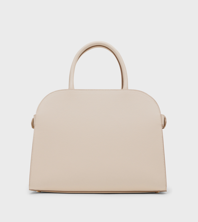 Textured Metal Detail Satchel Bag