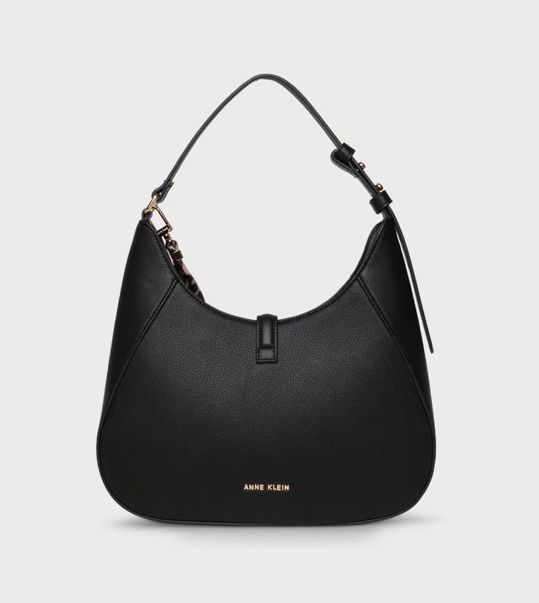 Textured Scarf Detail Shoulder Bag