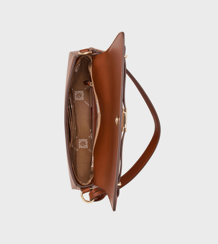 Color Block Flap Shoulder Bag