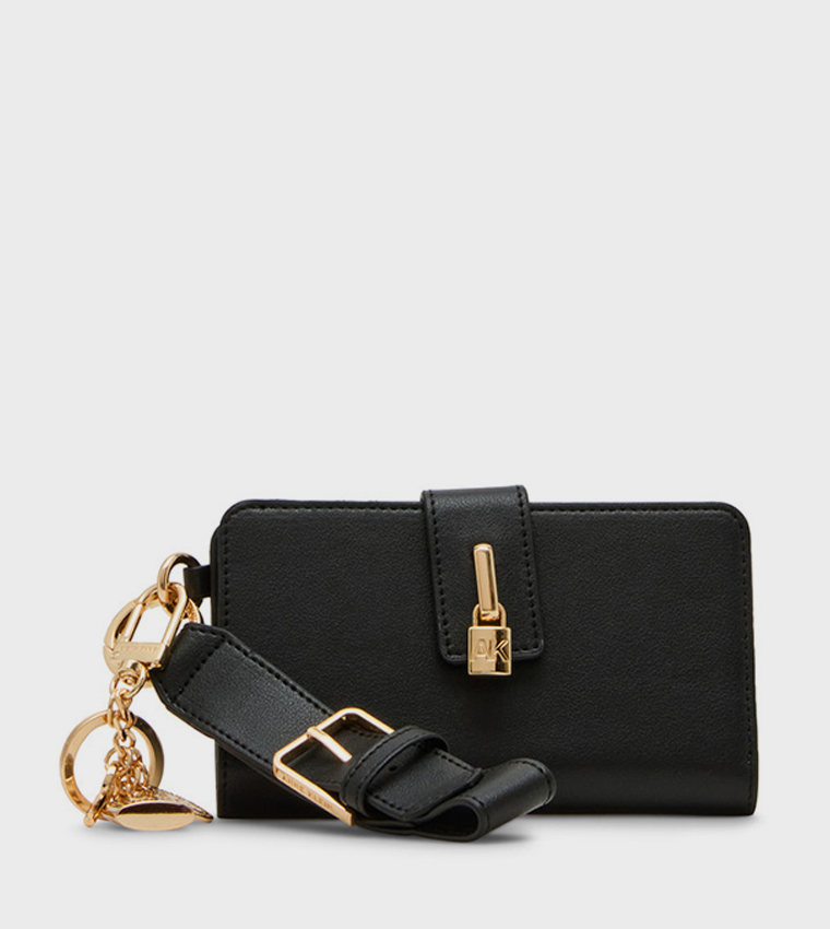 Metal Accent Clasp Closure Wristlet