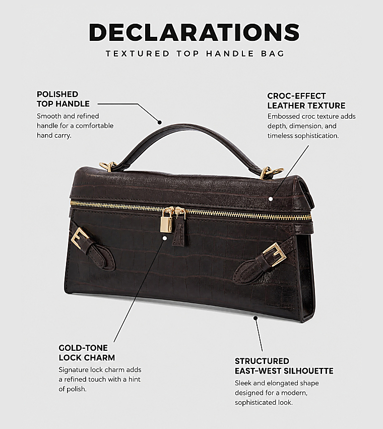 DECLARATIONS Textured Top Handle Bag