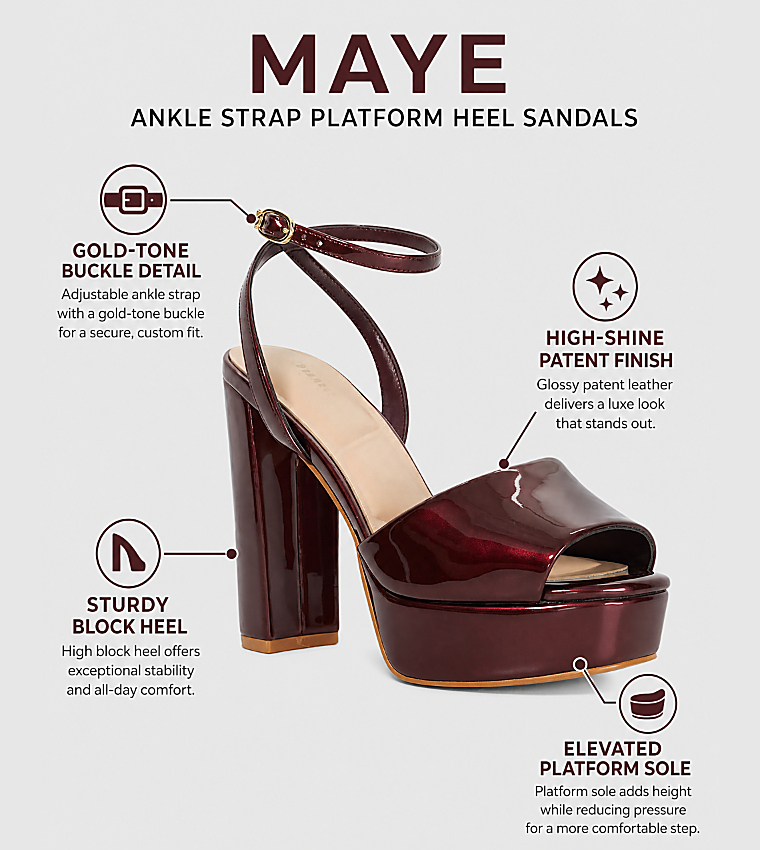 Dune London  Heels - Burgundy Heels