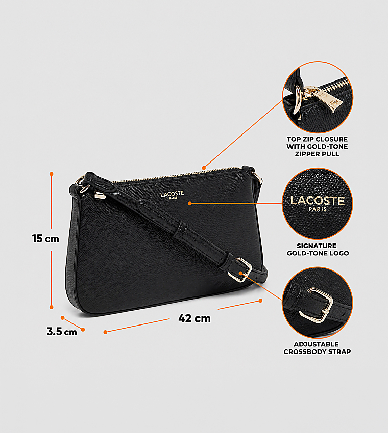لاكوست  كروس  - أسود Cross Body Bags