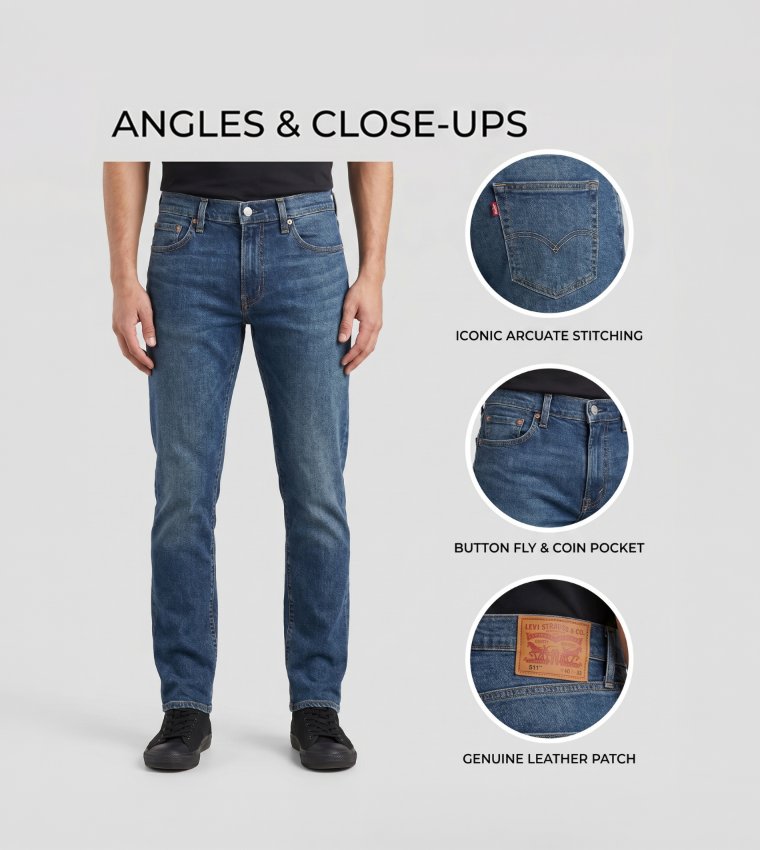 511™ Washed Mid Rise Slim Fit Jeans
