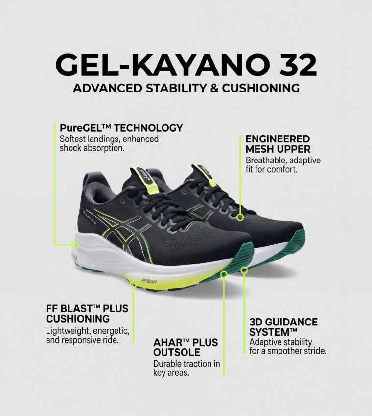 GEL-KAYANO 32 Lace-Up Running Shoes
