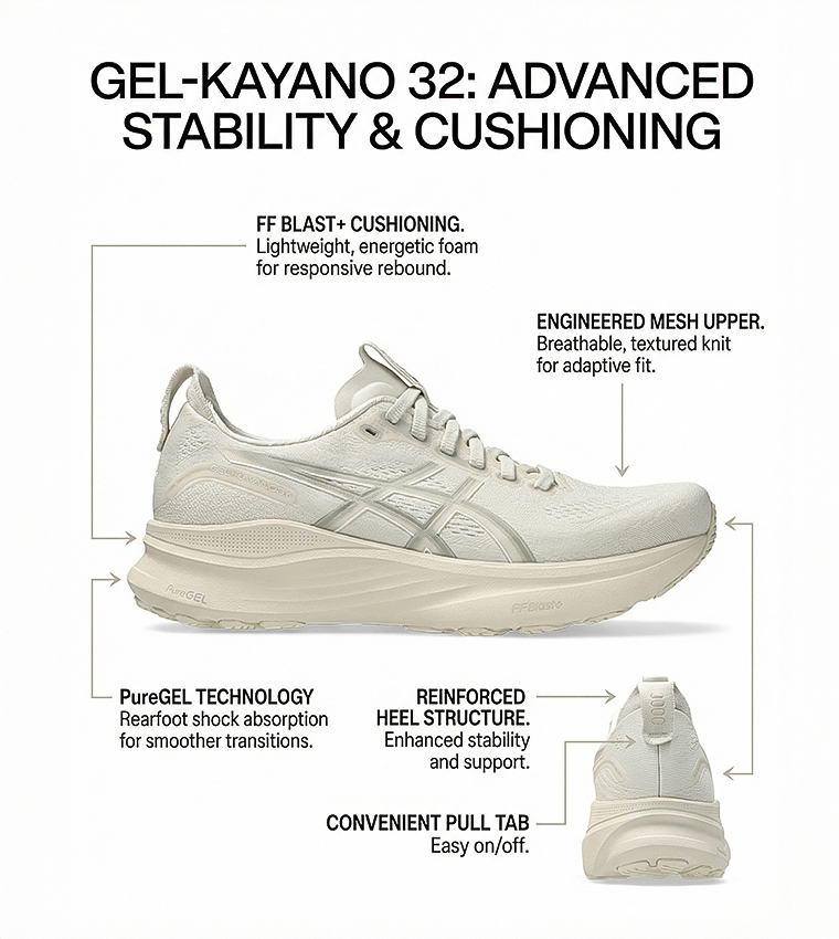 GEL-KAYANO 32 Textured Running Shoes
