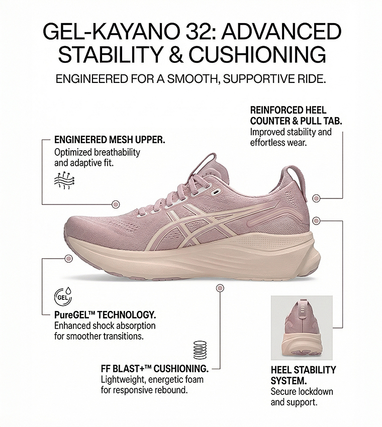 GEL-KAYANO 32 Textured Running Shoes