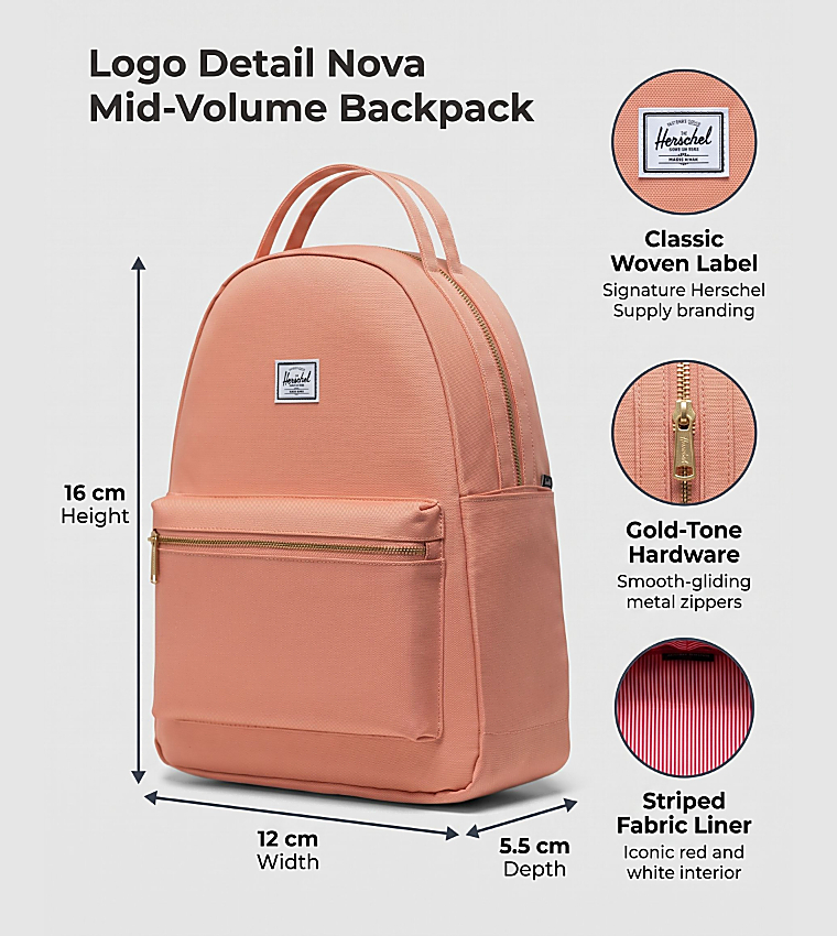Logo Detail Nova Mid-Volume Backpack