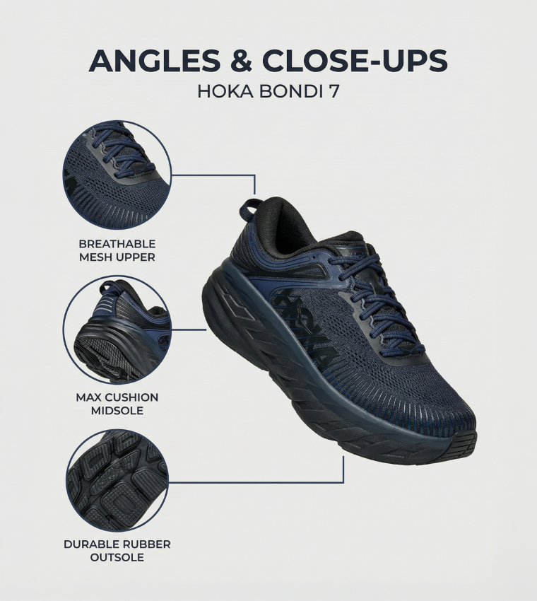 BONDI 7 Textured Running Shoes