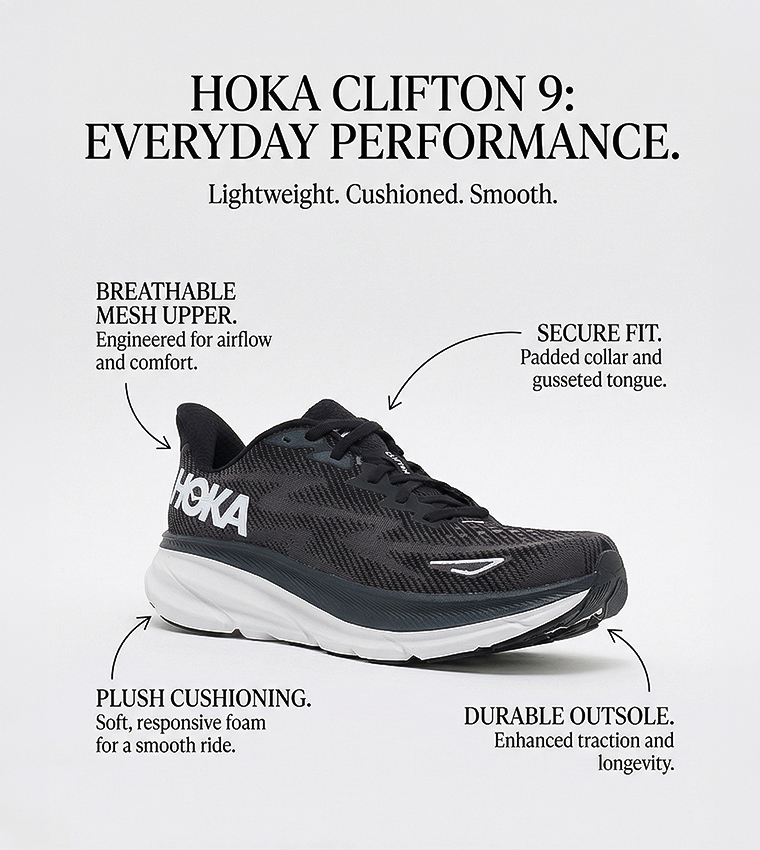 حذاء الجري كليفتون 9 برباط