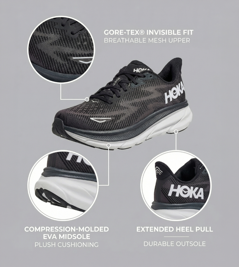 Clifton 9 Lace Up Running Shoes