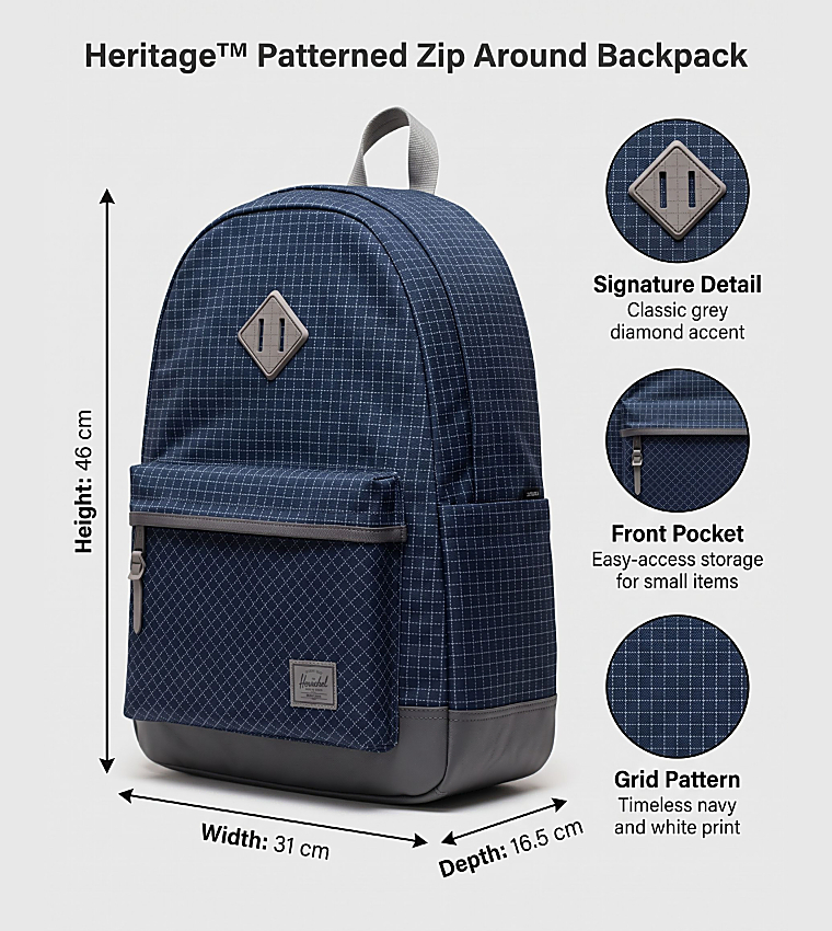 Heritage™ Patterned Zip Around Backpack