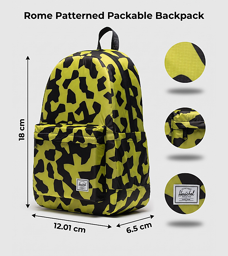 Rome Patterned Packable Backpack
