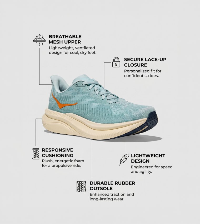 MACH 6 Lace Up Running Shoes