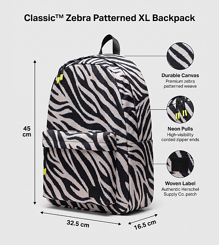 Classic™ Zebra Patterned XL Backpack