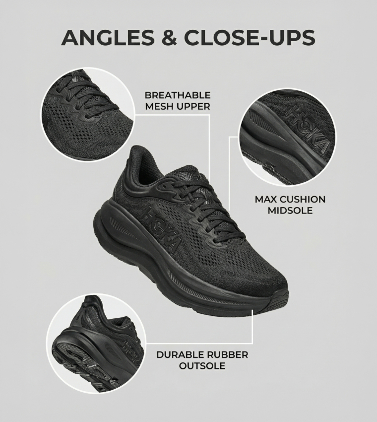 BONDI 9 Logo Detail Running Shoes