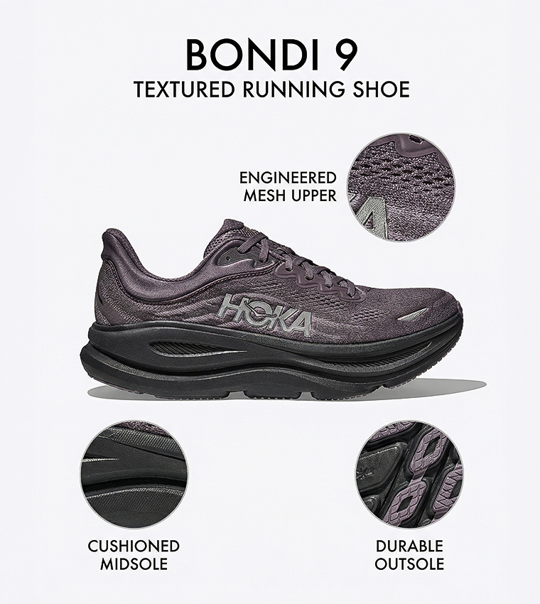 BONDI 9 Textured Running Shoes