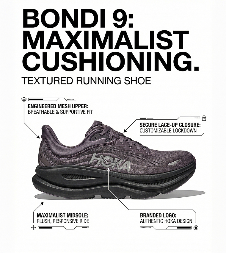 BONDI 9 Textured Running Shoes