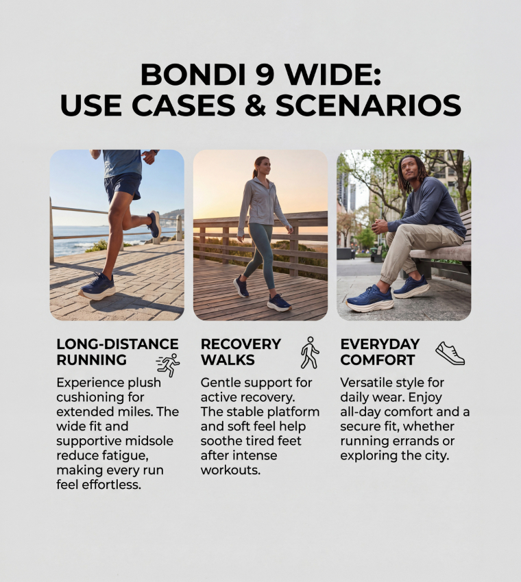 BONDI 9 Textured Running Shoes