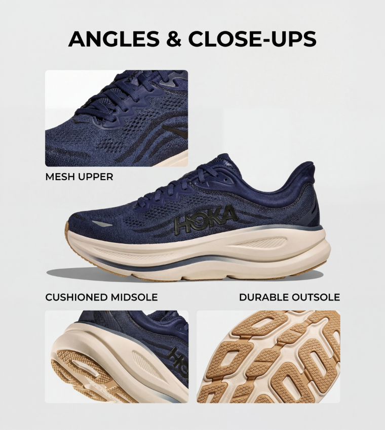 BONDI 9 Textured Running Shoes