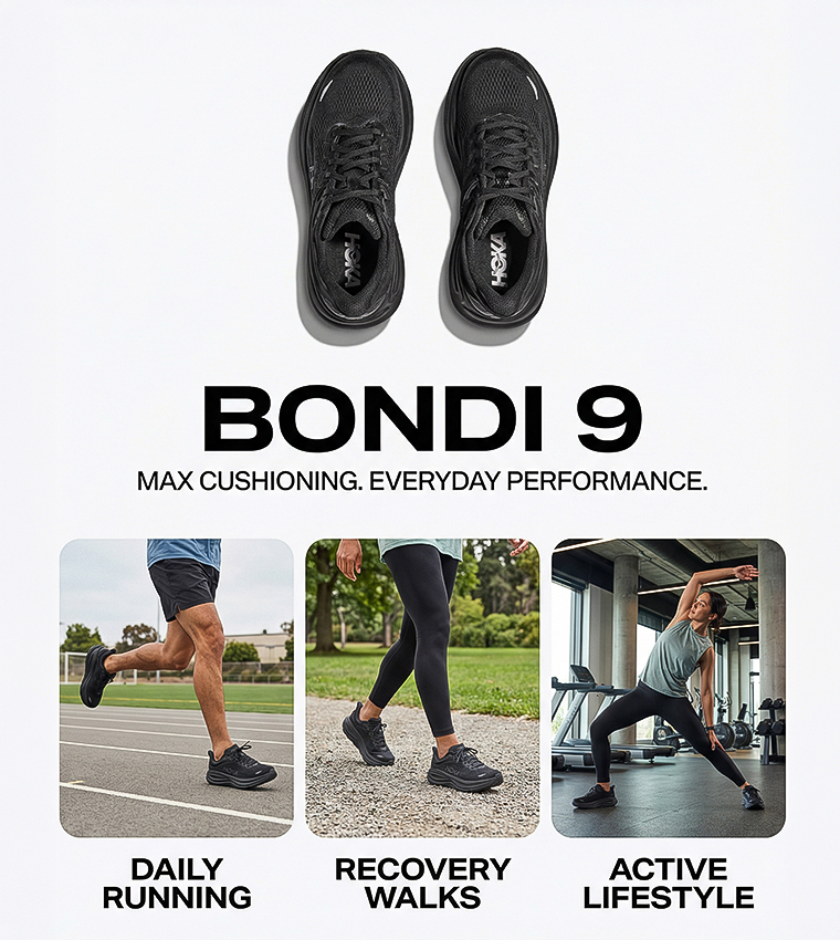 BONDI 9 Logo Detail Running Shoes