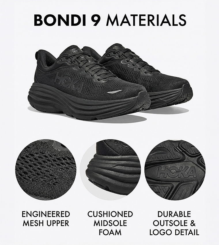 BONDI 9 Logo Detail Running Shoes