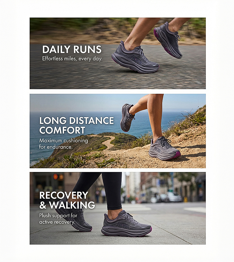 BONDI 9 Textured Running Shoes