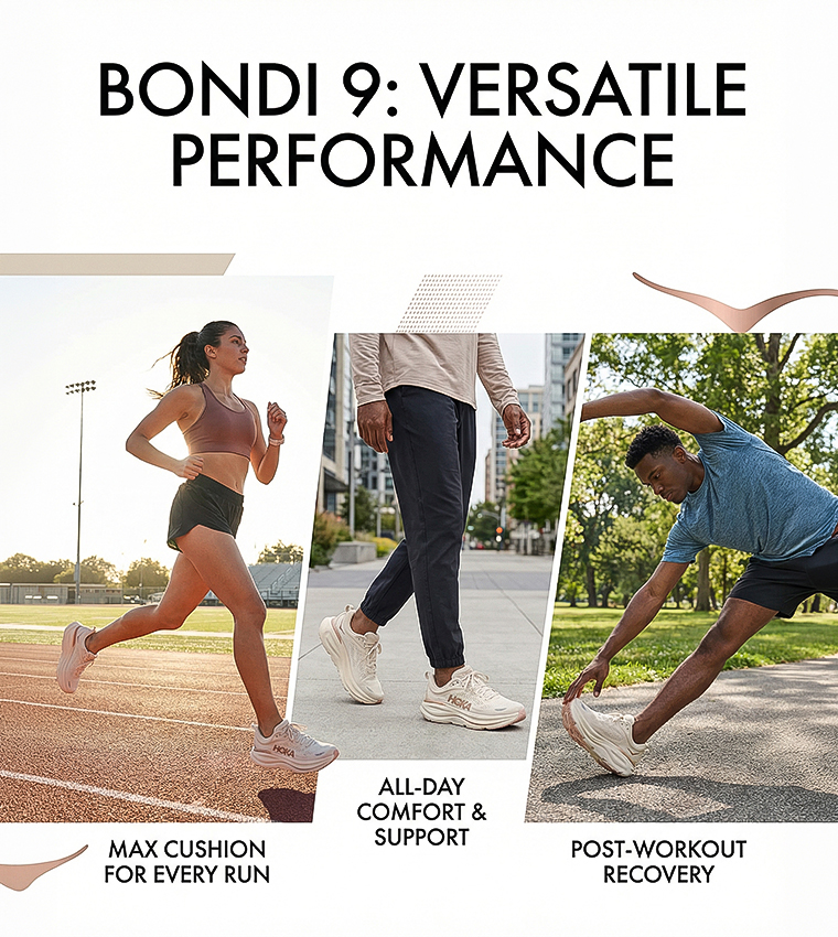BONDI 9 Textured Running Shoes