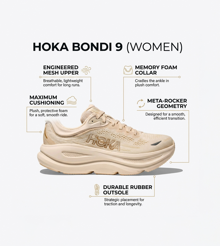 BONDI 9 Logo Detail Running Shoes