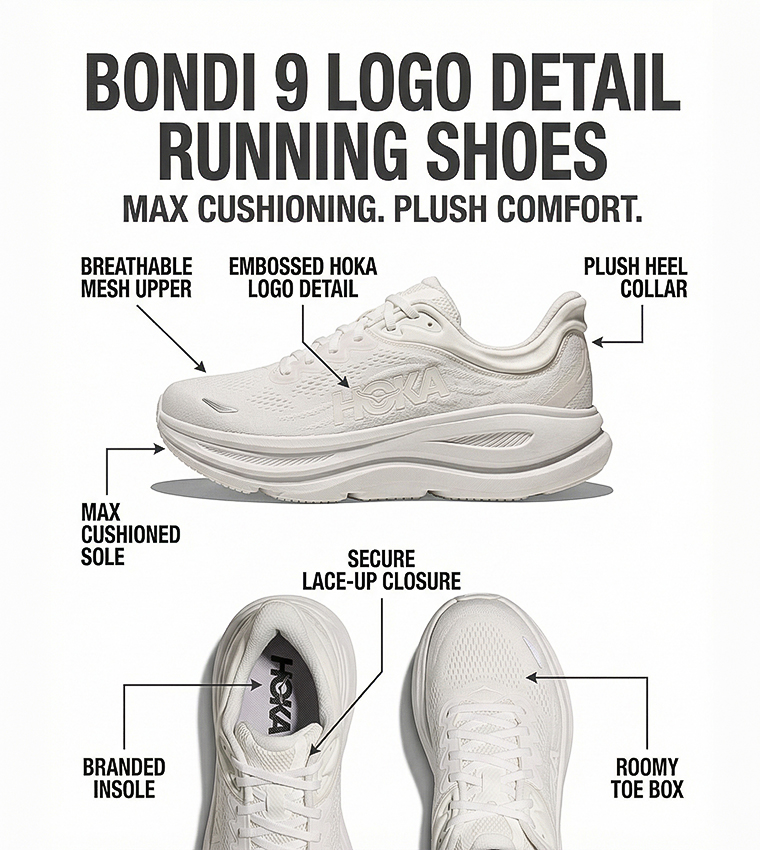 BONDI 9 Logo Detail Running Shoes