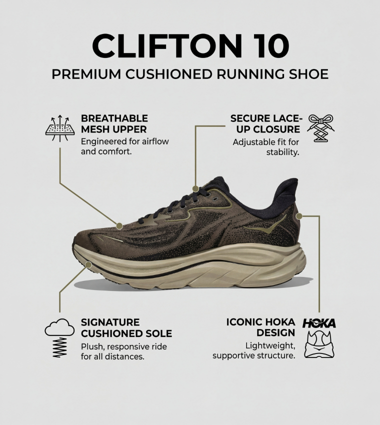 CLIFTON 10 Textured Running Shoes