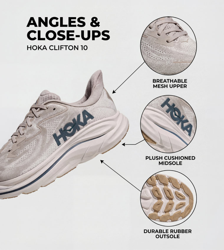 CLIFTON 10 Textured Running Shoes