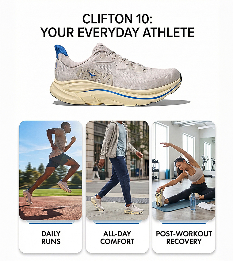 CLIFTON 10 Lace Up Running Shoes