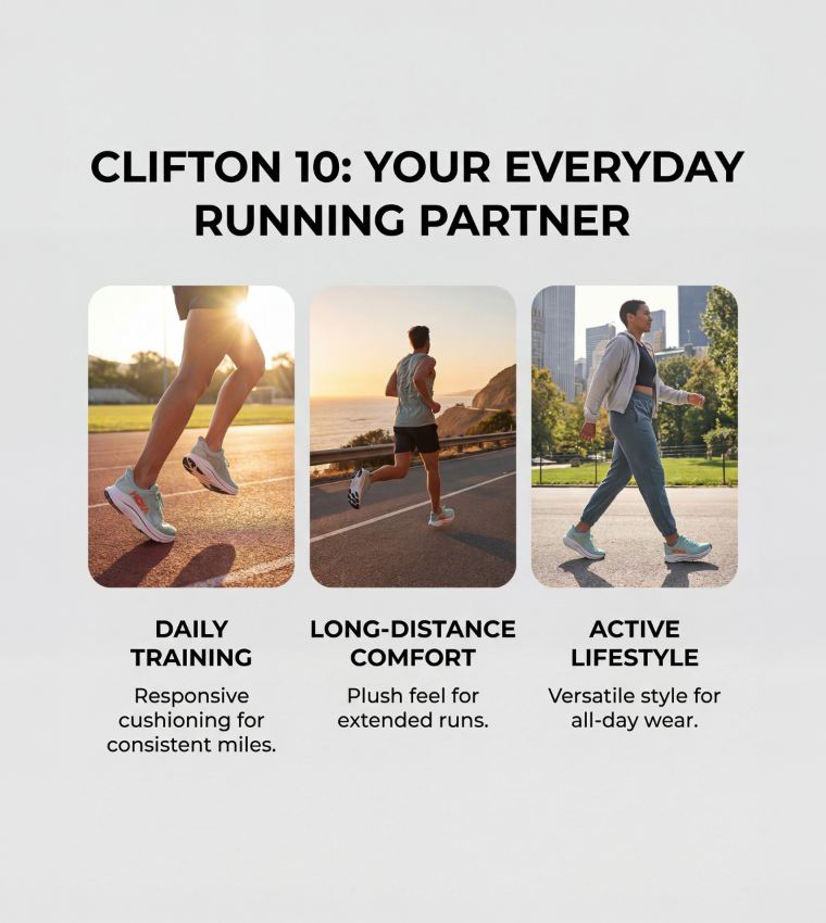CLIFTON 10 Textured Running Shoes