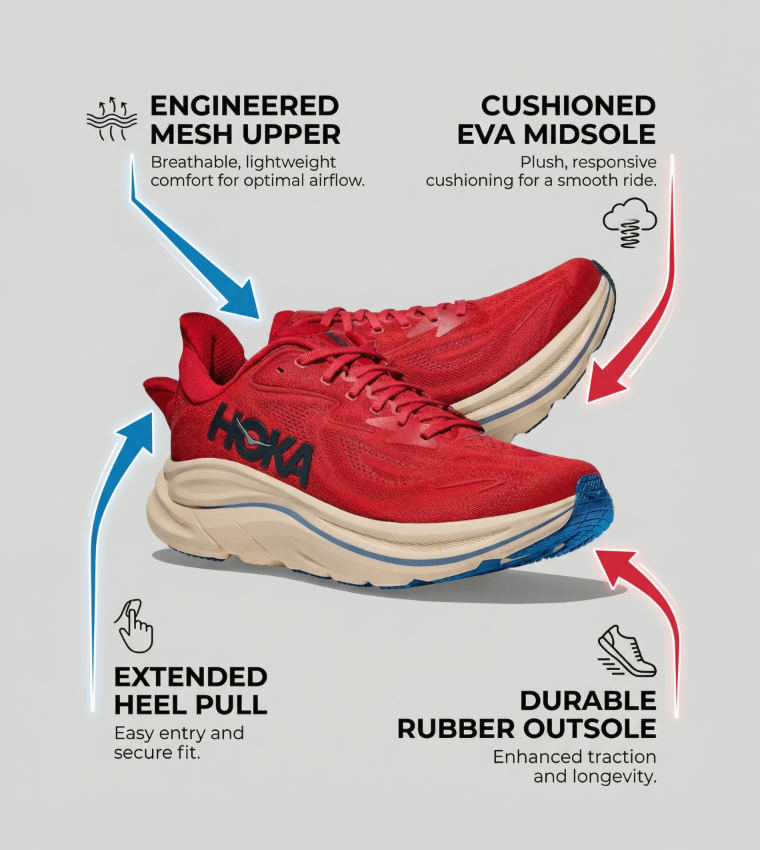 CLIFTON 10 Textured Running Shoes