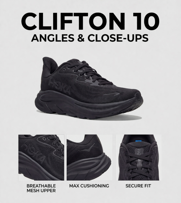 حذاء جري برباط كليفتون 10