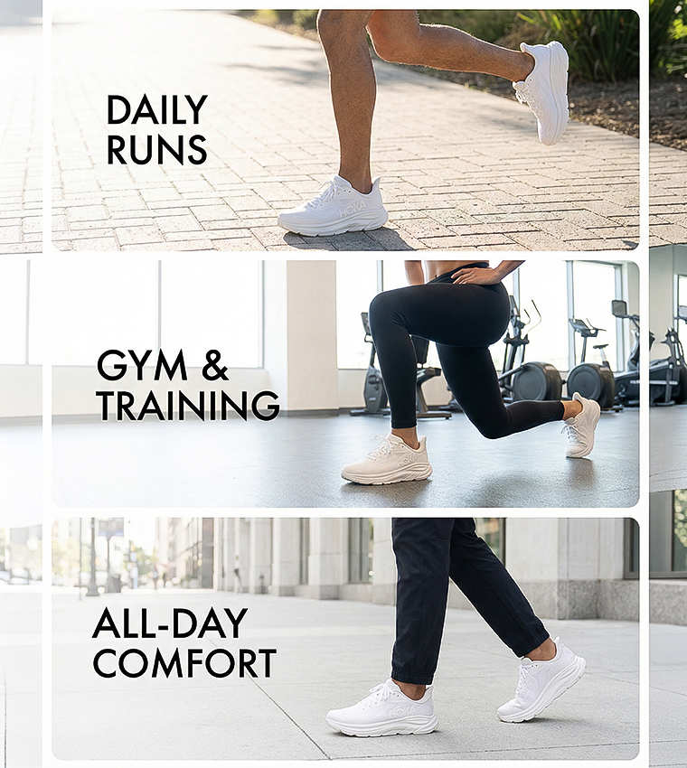 CLIFTON 10 Logo Detail Running Shoes